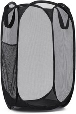 Handy Laundry Collapsible Mesh Pop Up Hamper with 14 x 13 x 24 inches, Black