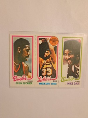 1980-81 Topps Kareem Abdul-Jabbar, Quinn Buckner, Mike Gale #207-133-147