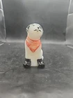 Rare Vintage Fenton Opal Satin Halloween Bull's Eye Lab Puppy Figurine.