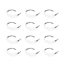 Amazon Basics Polycarbonate Safety Glasses Clear Black Anti Fog 12pack New