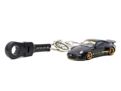 1:64 RWB 997 w/Wrench Keychain -- Black -- Tarmac Works x OSK Tools