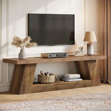 63" TV Stand for 55/60/65/75-Inch TVs, Rustic Entertainment Media Center Console