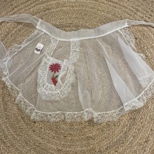 NWT Beco Originals Miss Helen Vintage Sheer Poinsettia Apron  