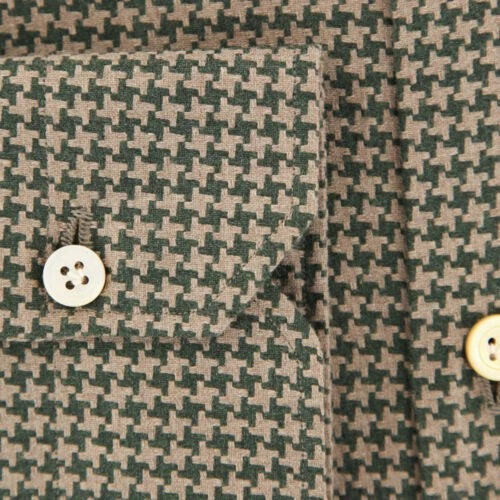 Camicia Slim A Rete Marrone Kiton - (KTUCC0602811) - Immagine 3 di 4