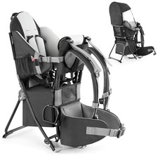 Baby Backpack Carrier, Toddler Hiking Backpack with Safety 3-Height Black