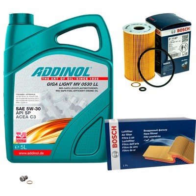 BOSCH Inspektionspaket 5L ADDINOL GIGA LIGHT MV 5W-30 für KIA Carens III UN 1.6