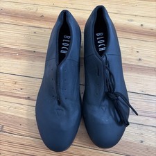 Bloch Shoes Womens Black Leather 10 Mega Metal Tap Dance Oxford Lace Up Nice