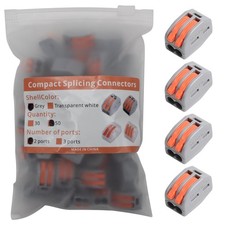 YQSIYU Lever Nuts 3-Port 28-12 AWG Wire Connectors, 50 Pack