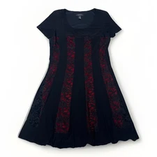 R&M Richards Glitter Panel Dress VTG Y2K Floral Dark Romantic Whimsigoth 14