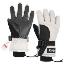 Kids Ski Snow Gloves, 3M Thinsulate Winter Windproof L 7-9 Years Grey