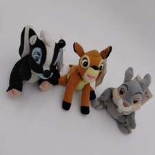Vtg The Disney Store Bambi Thumper Flower NOS Mini Bean Bag Plush Lot 3 Tags