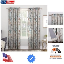 Light-Filtering Floral Curtain Panel - 54" x 84" - Energy Saving Stone Drapes