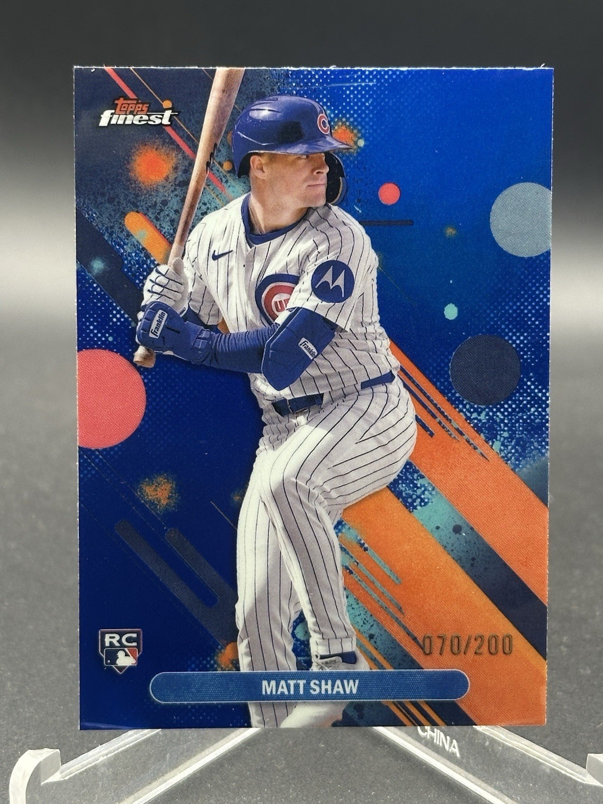 Matt Shaw 2025 Topps Finest Rookie Blue /200 #85 Chicago Cubs RC