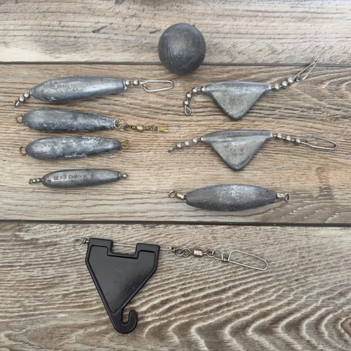 Vintage Fishing Lead Bead Chain Keel Sinkers Trolling Weights Lot