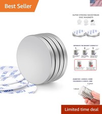 Compact 1.26" Neodymium Disc Magnets with Adhesive - Anti-Corrosion, 4 Piece Set