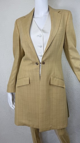 R.J. Becht VTG  Saddleseat 3-Pc Camel Wool Day Coat & Jodhpur Pant Ivory Vest 6
