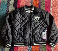NEW Girls Preppy Black Bomber Jacket - Limited Too - Kids Size Large, Size 12-14