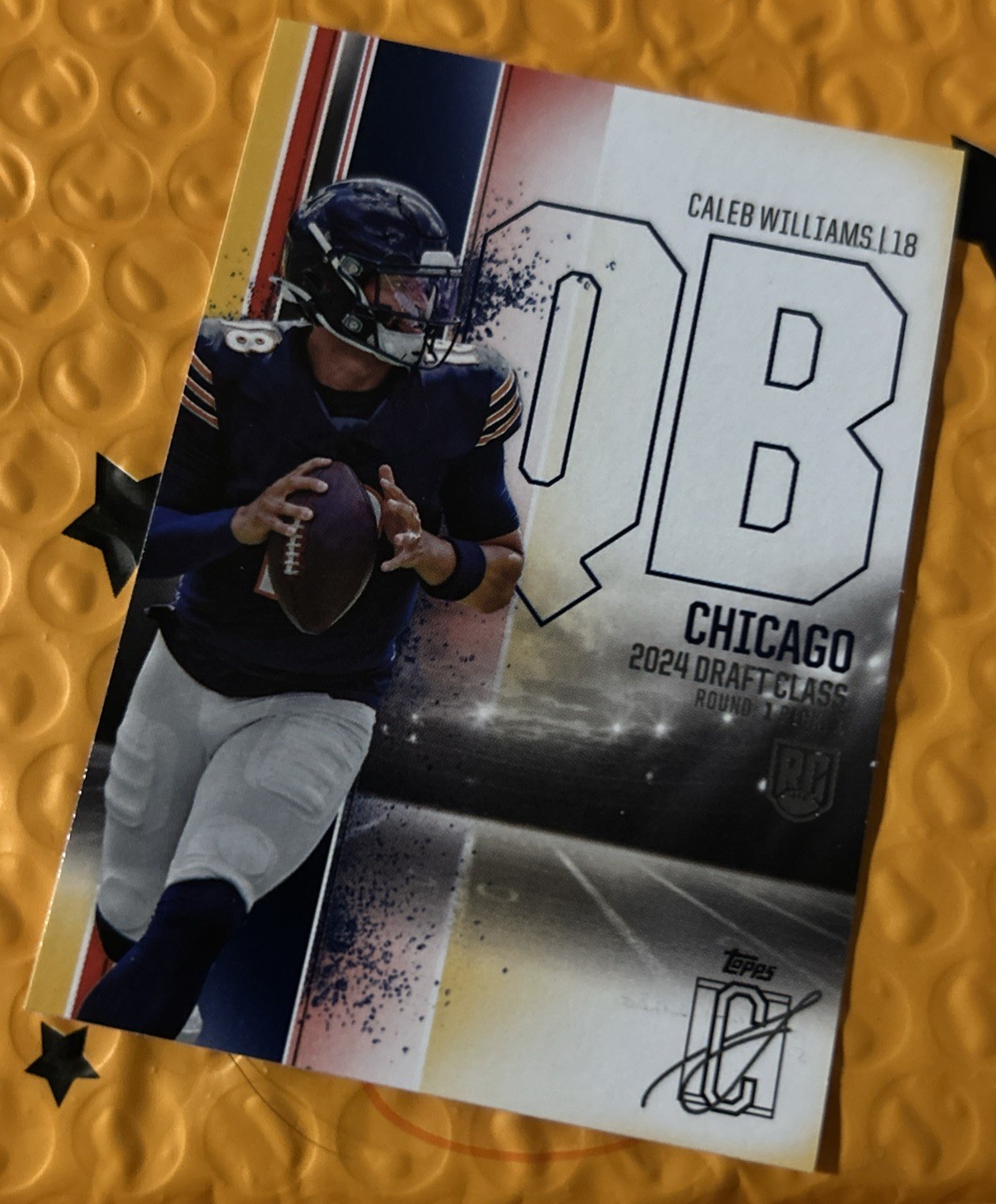 2024 Topps Signature Class - Caleb Williams #84 Red & Yellow (RC) Chicago Bears