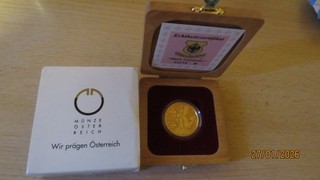 1000 Schilling Austria Gold Coin Marie Antoinette 1997 Proof