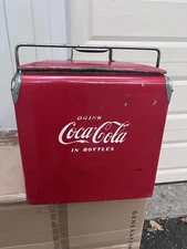 Coke Drink Coca-Cola Tall COOLER Ice Chest No Tray Action Mfg Pop Sign Soda