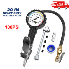 Tire Inflator with Pressure Gauge and Longer Hose - Most Accurate Heavy Duty Air