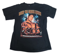 VTG The Rock Layin the Smack Down T-Shirt Mens M Graphic Tee WWF Wrestling 1999