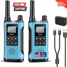 2 PACK Long Range Walkie Talkie 100 Mile Two Way Radio Charge Headset Waterproof