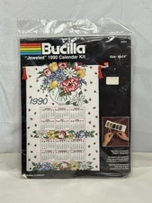 Vintage Bucilla “Jeweled” 1990 Calendar Kit Spring Flowers 82593