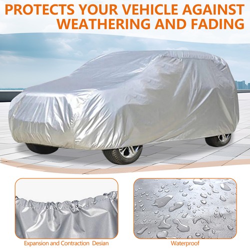 Full Car Cover Waterproof All Weather Protection Anti-UV Rain Snow Anti Scratch - Foto 9 di 14