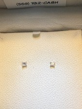 Diamond Princess Cut Natural Stud 3mm, 24 Carat Earring VS1 clarity, F color