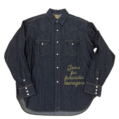 Human Made Western Shirt Pearl Buttons Sz XXL Nigo Gears Futuristic Teenagers