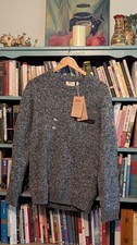 --NEW--Fjallraven Men's Lada Roundneck Sweater Wool Pullover Knit S 020 Grey