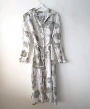 Zara 100% Ramie Summer Slip Dress Midi Maxi Shirt Tunic Size M Medium 10 12