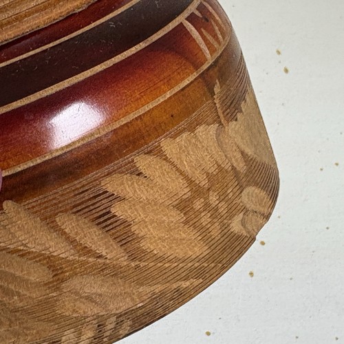 Vintage Ornate Wooden Taxco Mexico Trinket Box Bowl Etched Wood Name Margery - Picture 4 of 14