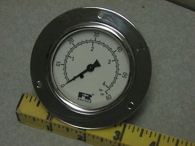 WATTS F&R F & R Watts 60 psi panel mount pressure gauge bar 4 pneumatic air Commercial