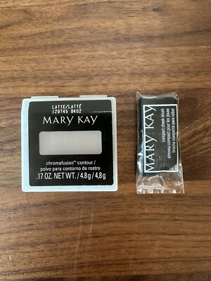 Mary Kay Chromafusion Contour Latte .17 oz 129745 & Compact Cheek Brush