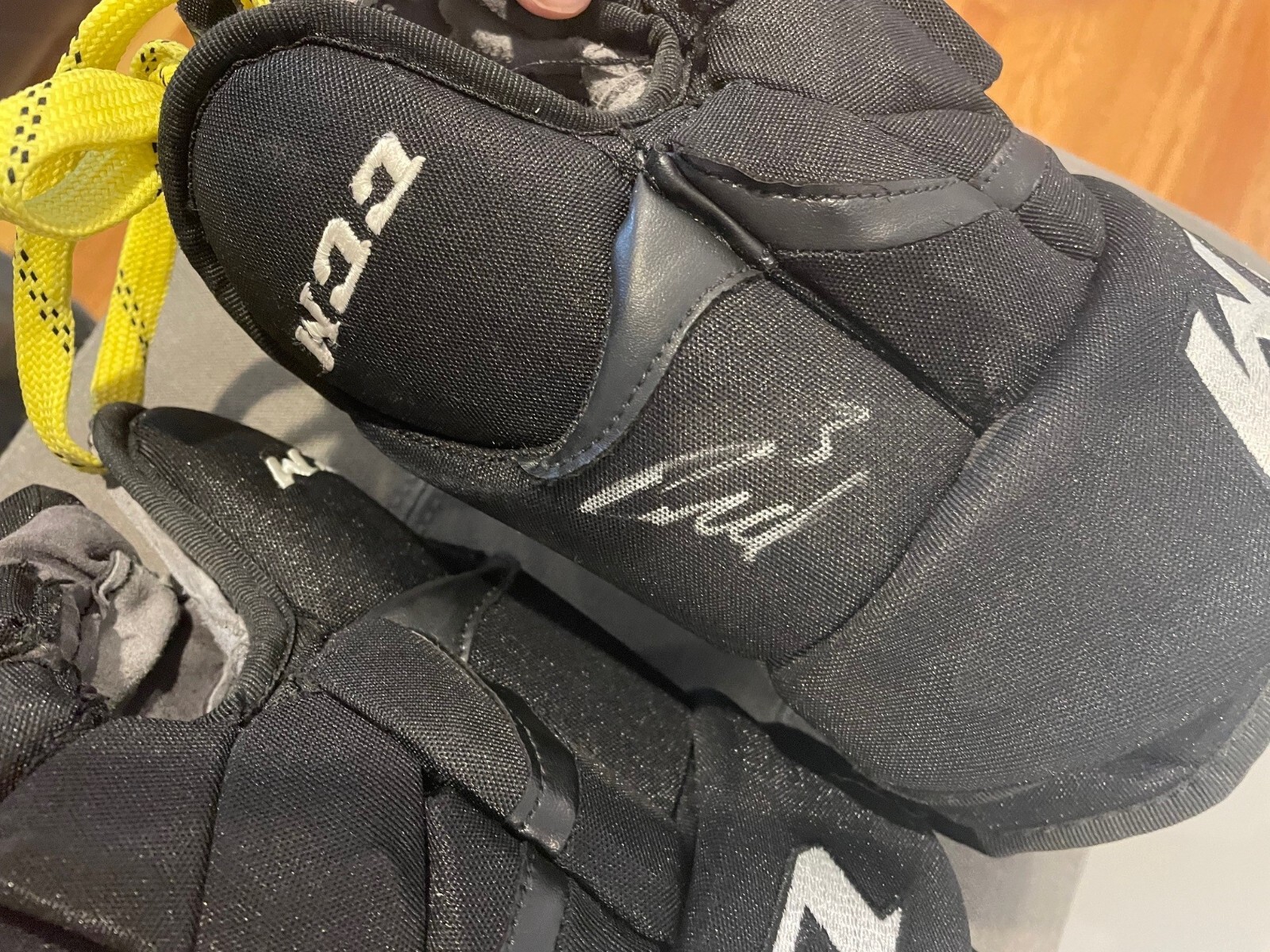 Signed Brayden McNABB Game Used Los Angeles Kings Hockey Gloves Photo
