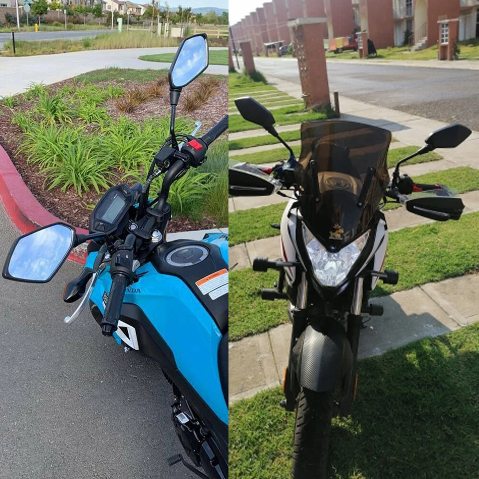 Espejos retrovisores laterales negros para motocicleta Kawasaki KLR650 KLX250 KLX250S KLX300R KLX450R Foto 4 de 4