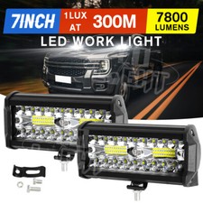 2X 7inch OSRAM LED Work Light Bar Spot Flood Work Driving Lights OffRoad 4WD