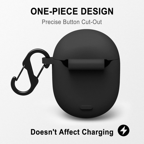 Silicone Case Compatible with Google Pixel Buds Pro, Protective Cover with Carab - Picture 4 of 12