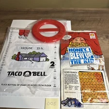 Vintage 1992 Taco Bell Disney "Honey, I Blew Up The Kid" Growth Chart & Extras.