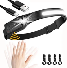 LED Rechargeable Headlamp, Waterproof Camping Accessories for Adults, Lightweigh