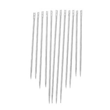 12 Pcs Self Threading Sewing Needles Two Holes .8mm,36mm,42mm,50mm