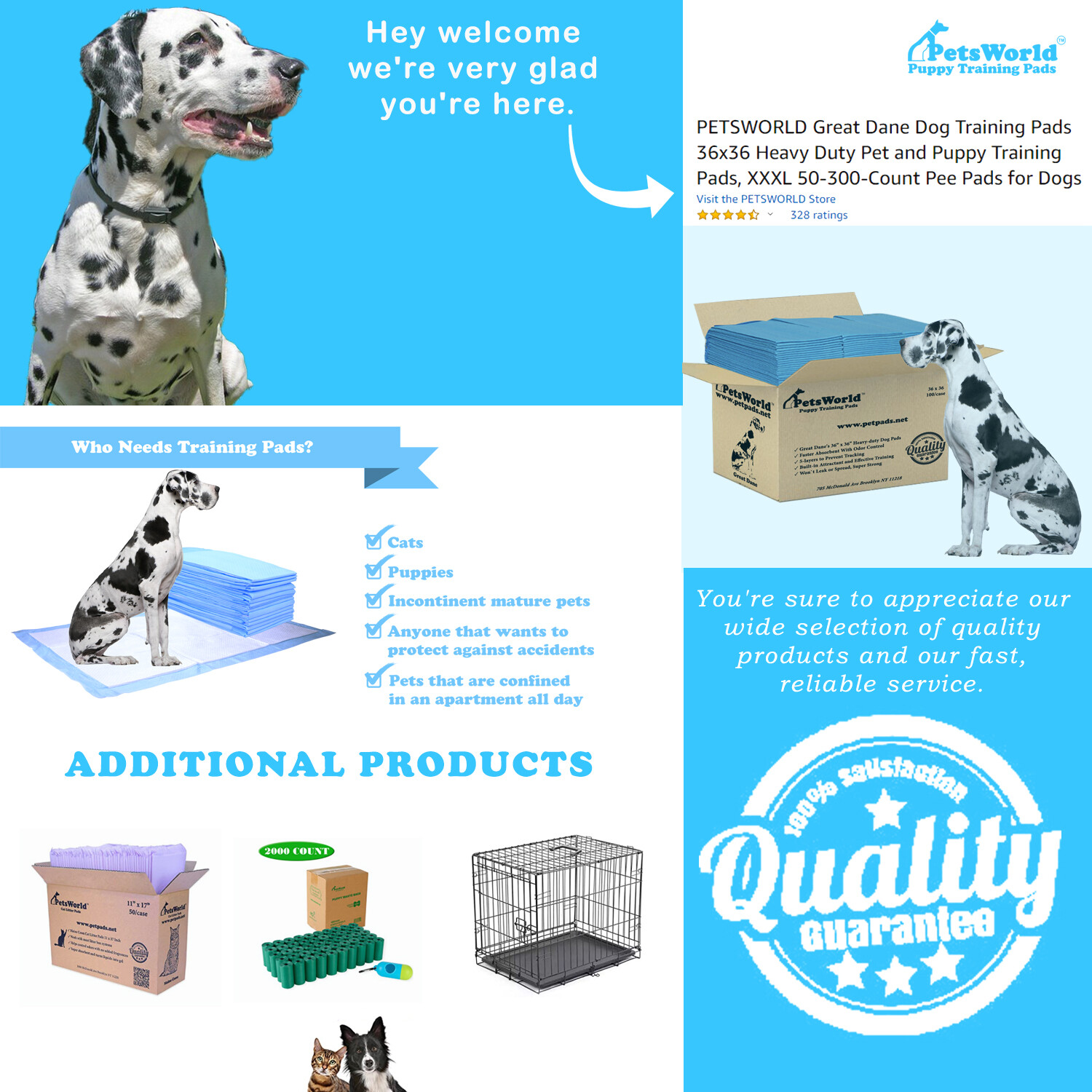 PETSWORLD Gigantic Dog Training & Potty Pads (36x36 inch), 150 Count eBay