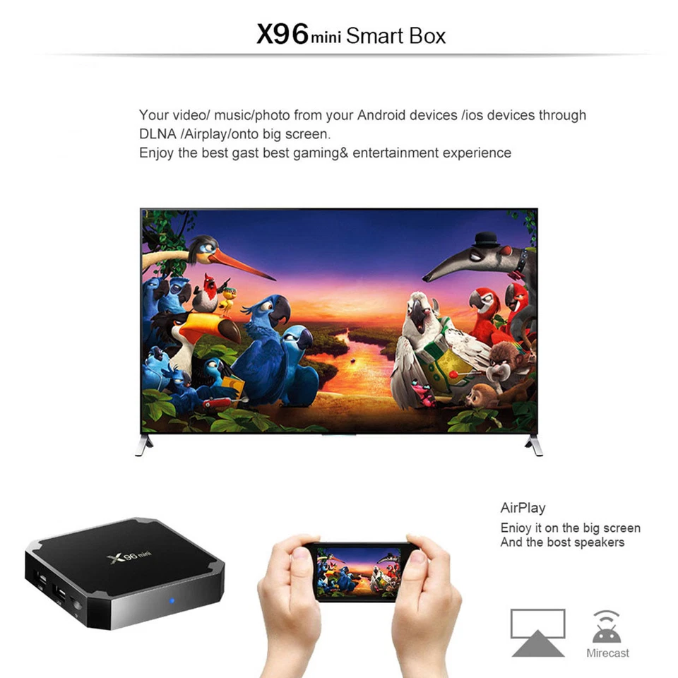 Reproductor multimedia X96 TV Box Android 7.1.2 S905W Quad Core WiFi HD 2GB+16GB 4K - Imagen 4 de 4