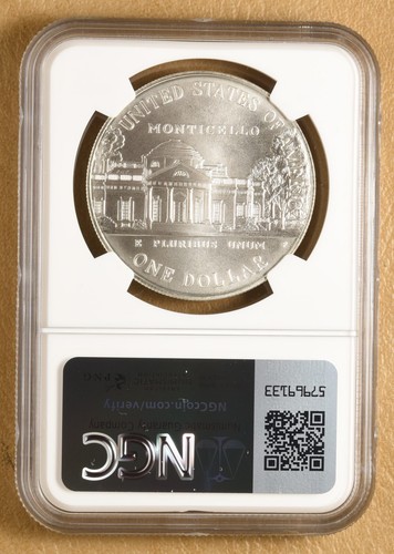 1993 P Thomas Jefferson Commemorative Silver Dollar NGC MS69 - Picture 2 of 2