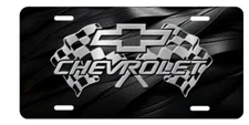 Chevy Racing Bowtie Custom Aluminum vanity license plate Tag New BLACK P