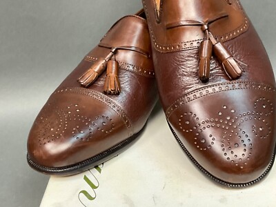 Mezlan Havana Mens Sz 9.5 US Dress Tassel Loafer Brogue Cap  display picture 3
