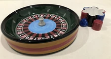Linens 'N Things Roulette & Poker Casino Gambling Chip & Dip Ceramic Bowl Set