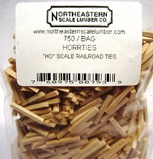 Northeastern Scale (HO) 793  RAILROAD TIES (750) NIB